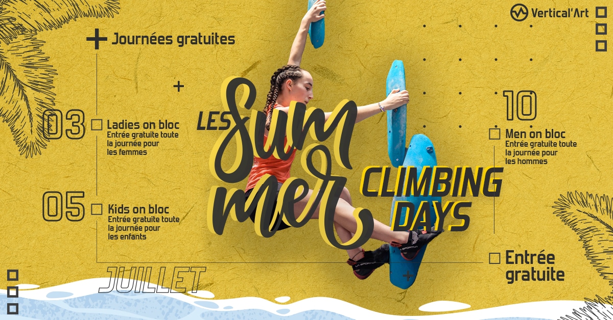 Summer Climbing Days à Vertical'Art Lille, escalade gratuite pour tous en juillet 2023