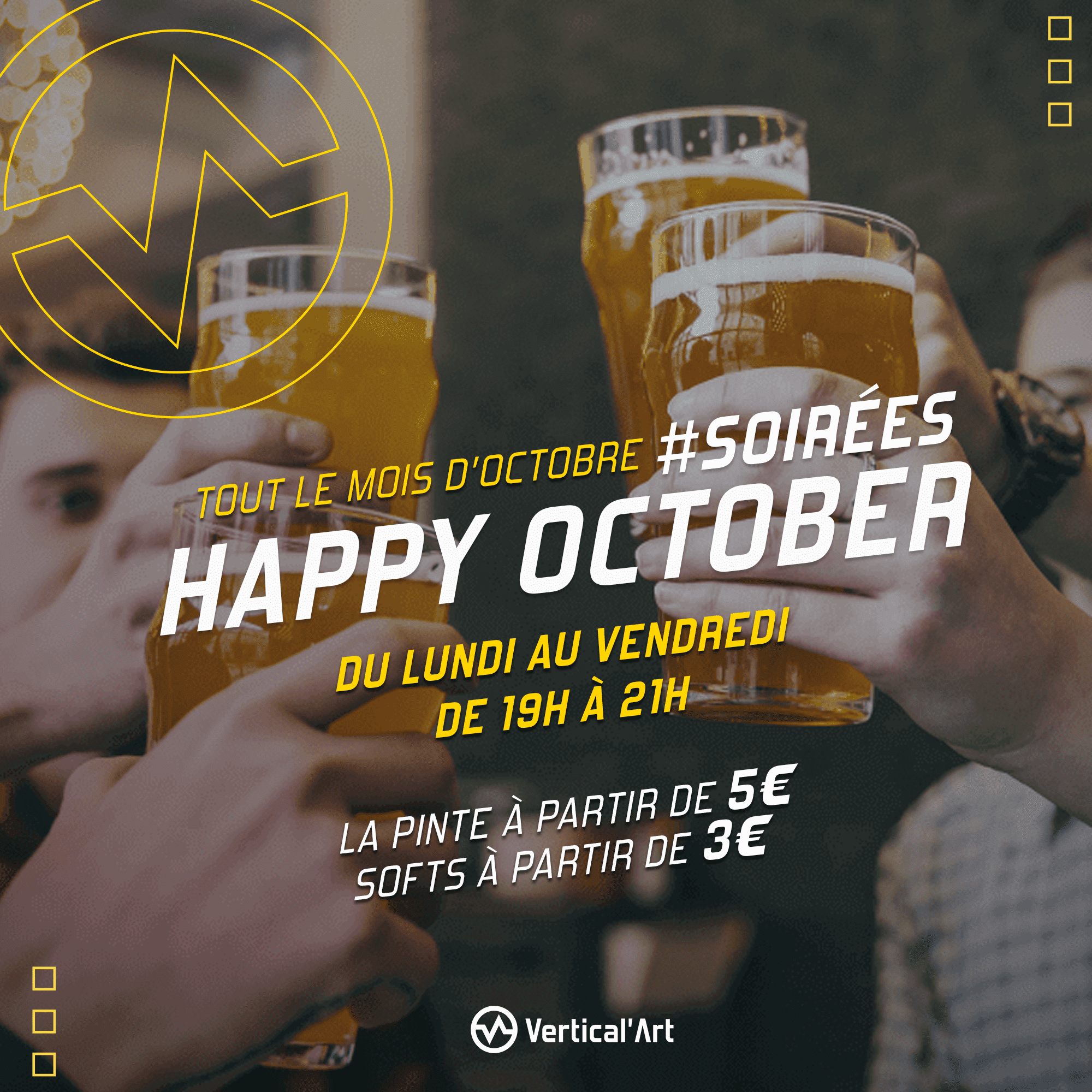 Happy October : La pinte de bière à 5€ toute la semaine à Vertical'Art Lille !