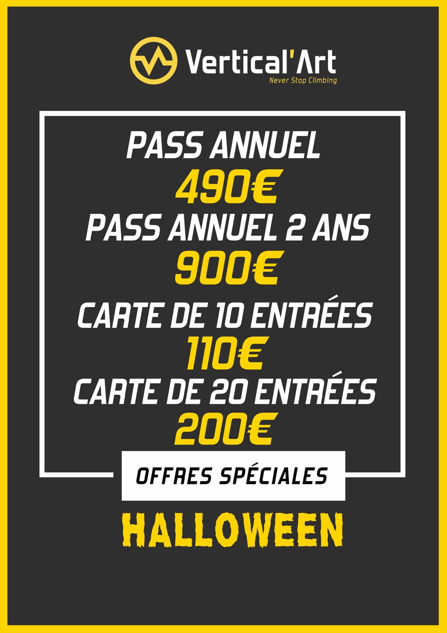 Offres Monstres Halloween à Vertical'Art Lille du 21 au 31 octobre