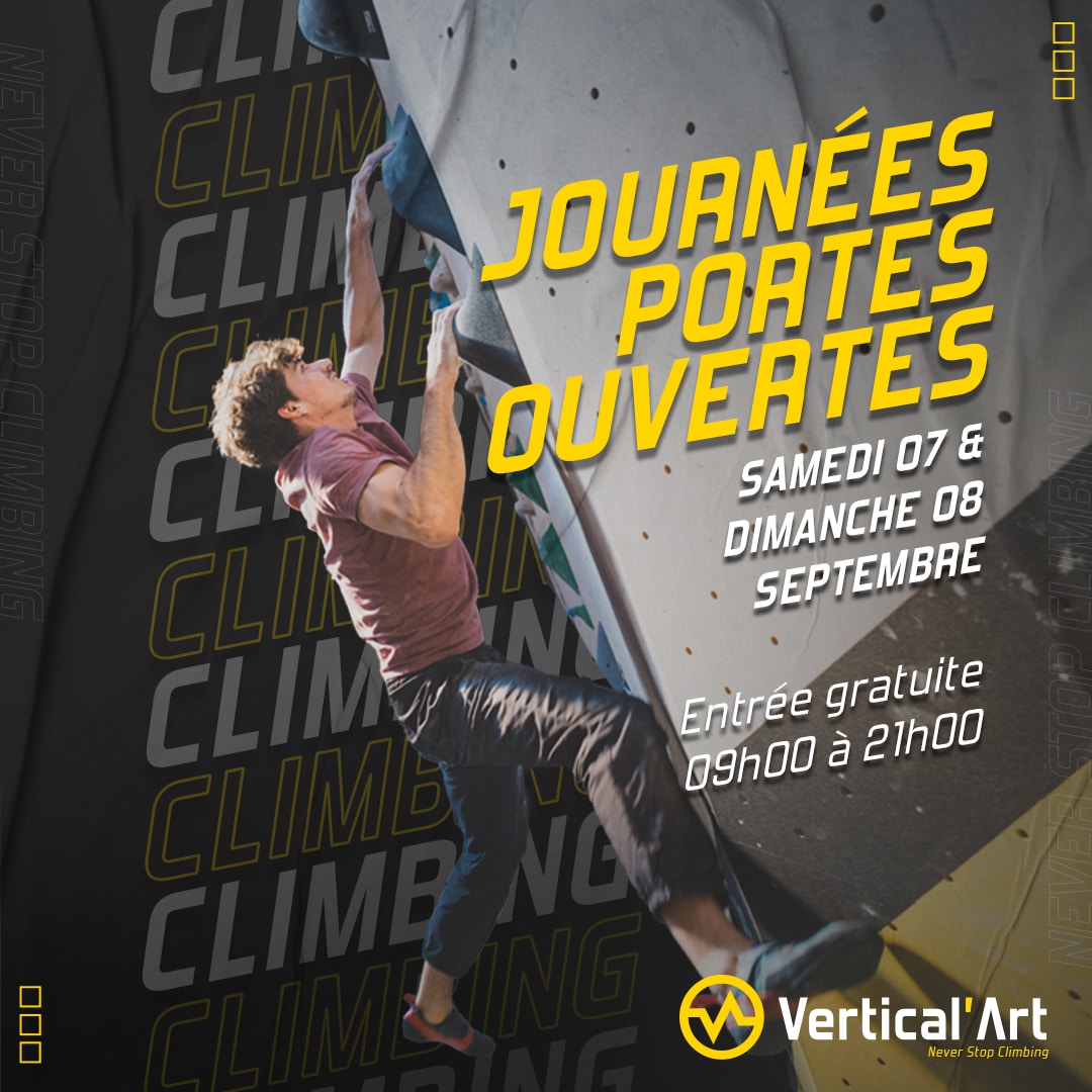 Journées Portes Ouvertes à Vertical'Art Lille samedi 7 et dimanche 8 septembre : Découvrez l'escalade gratuitement !